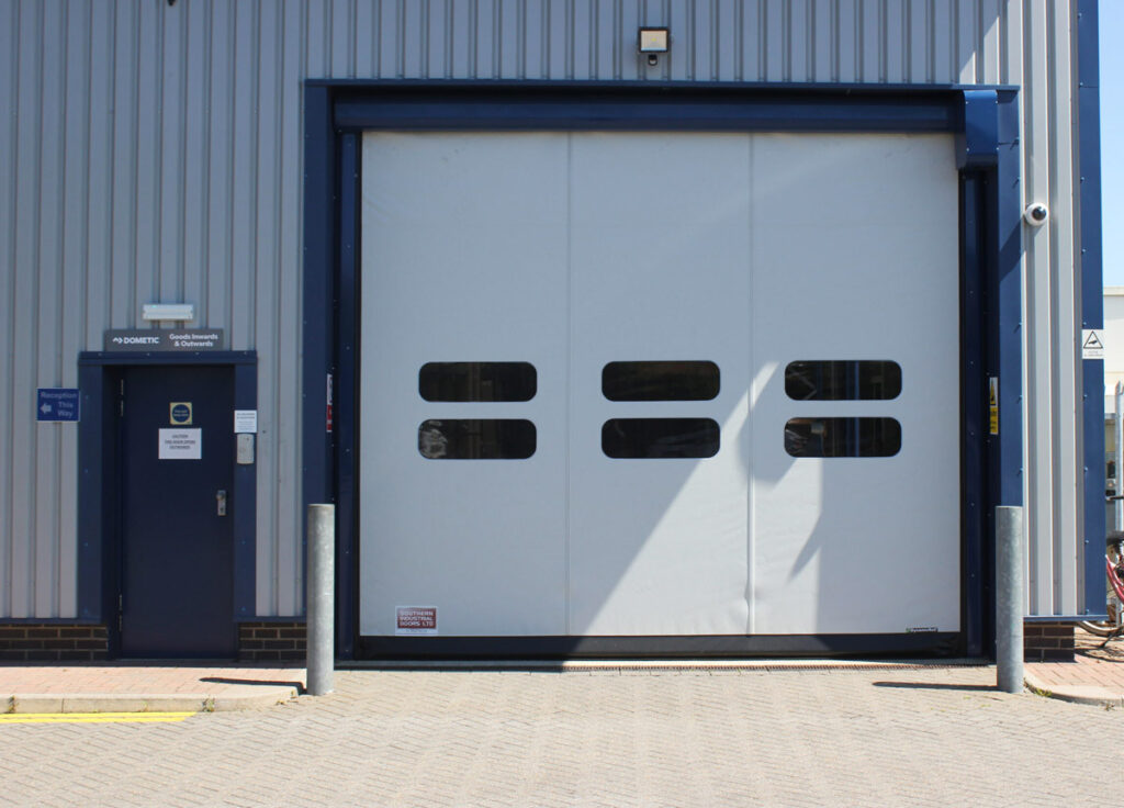 Fast action high performance doors galvanised steel stainless steel polyester reinforced colour impregnated PVC