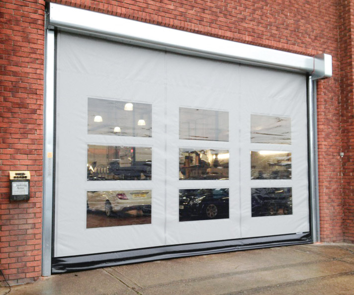 Fast action high performance doors galvanised steel stainless steel polyester reinforced colour impregnated PVC
